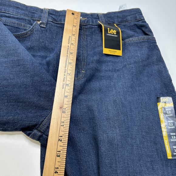 New! LEE Jeans Wide Leg Trousers Pants 12 Inner Strength High Rise Straight Dark - Picture 13 of 16